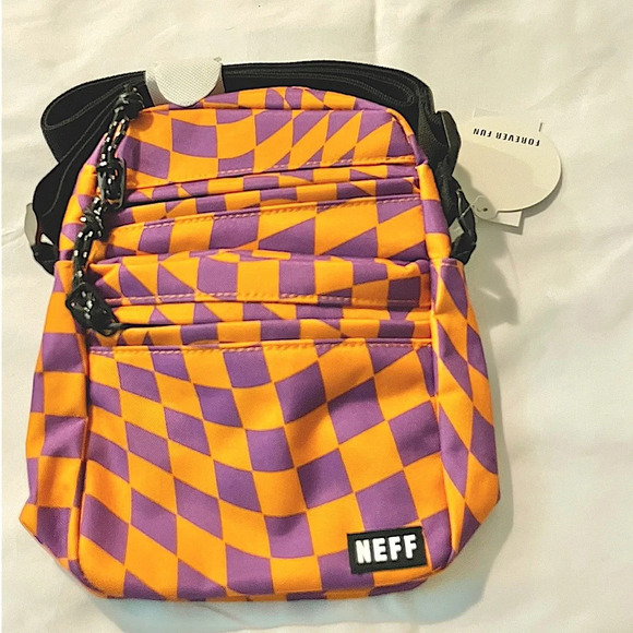 Neff Momentum Crossbody Bag Orange / Purple / Black bag width 8 in NWT - Picture 2 of 7